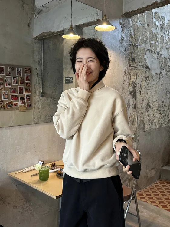 LANGQING 小个子套头卫衣秋装新款女装高级长袖打底上衣43527#