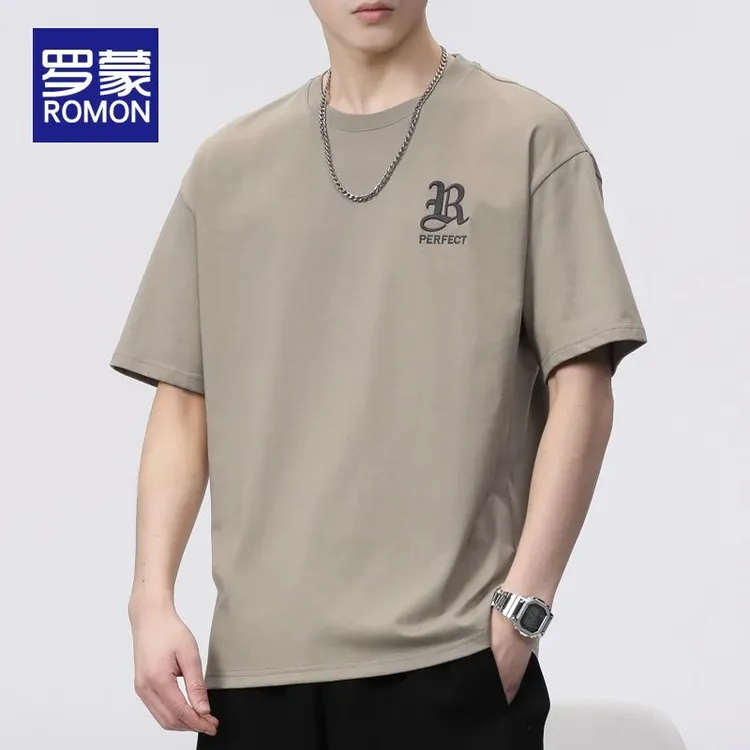罗蒙男士短袖t恤男夏季男款爆款2025新款高档休闲薄款上衣男