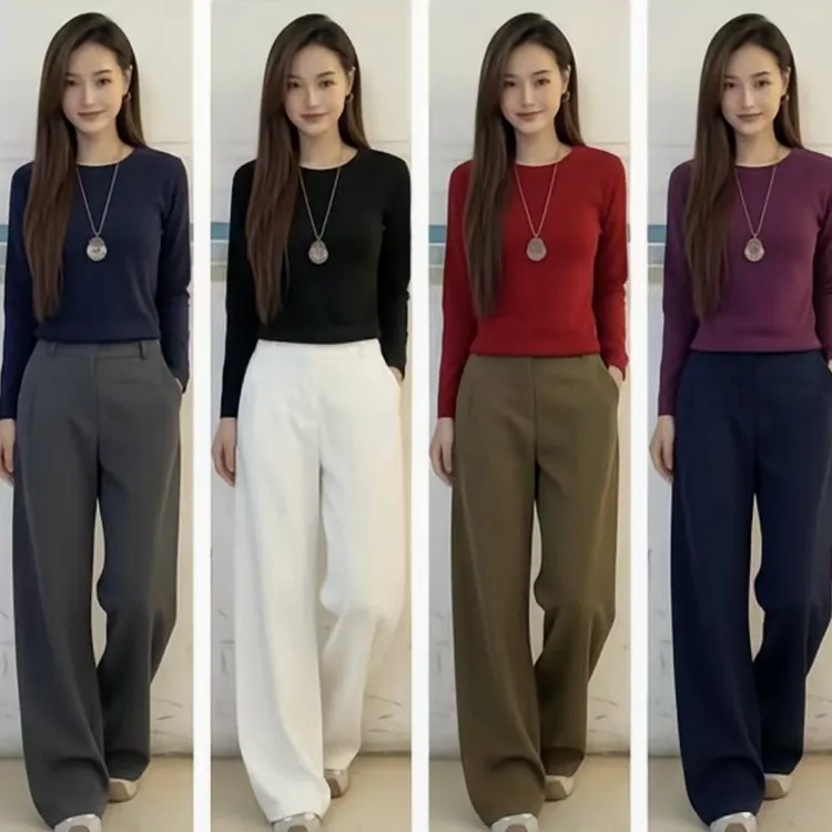 【小个子专属】圆领款2025新款秋冬打底显瘦长袖白色百搭修身打底