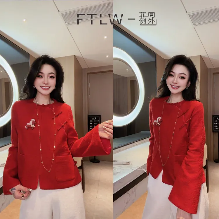 板熙FTLW-【小马】高级时尚优雅羊毛薄外套-4128