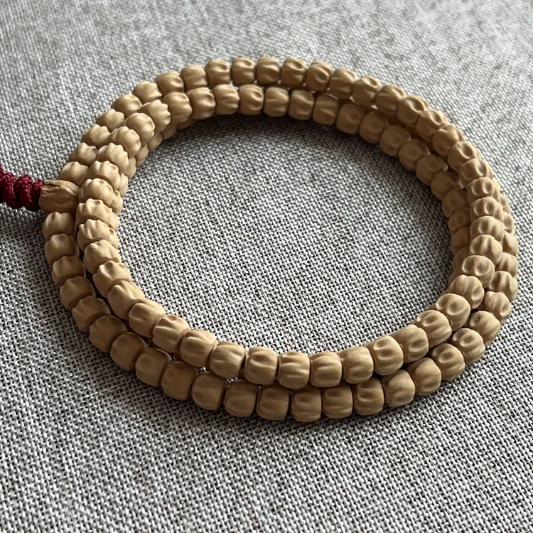 【尸陀林】热振百香籽精雕对眼尸陀林108柏香籽挂脖手串文玩