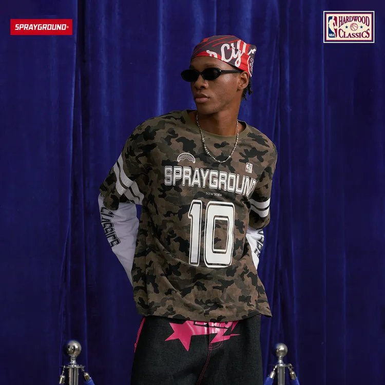 SPRAYGROUND I NBA HWC联名系列鲨鱼嘴长袖T复古休闲JM NE230318