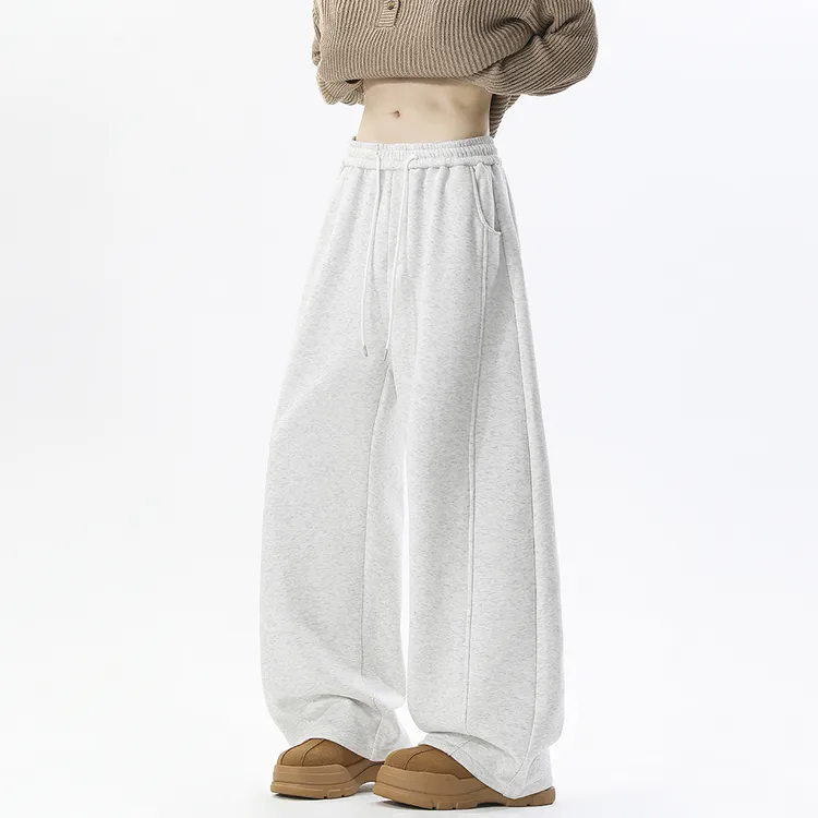 【主播同款】冬季爆款现货400克新款加绒卫裤纯色直筒休闲裤宽松