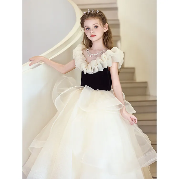 女童礼服裙轻奢小众高端生日公主儿童小主持人钢琴演出服绝美高级