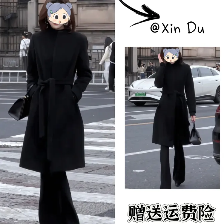 2025秋冬季新款时尚显瘦气质女士网红洋气风衣百搭款D24735