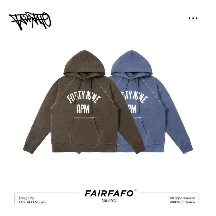 【加绒字母连帽卫衣】SEWY5B033秋冬新款美潮时尚日常休闲卫衣