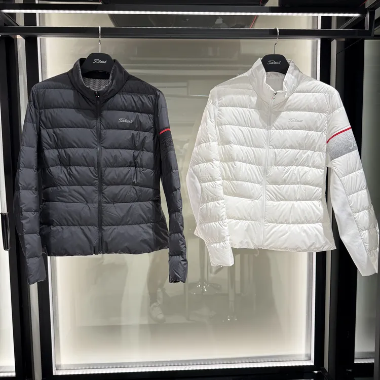 T家新款外贸原单高尔夫服装女士外套25冬季保暖防寒羽绒拼接上衣