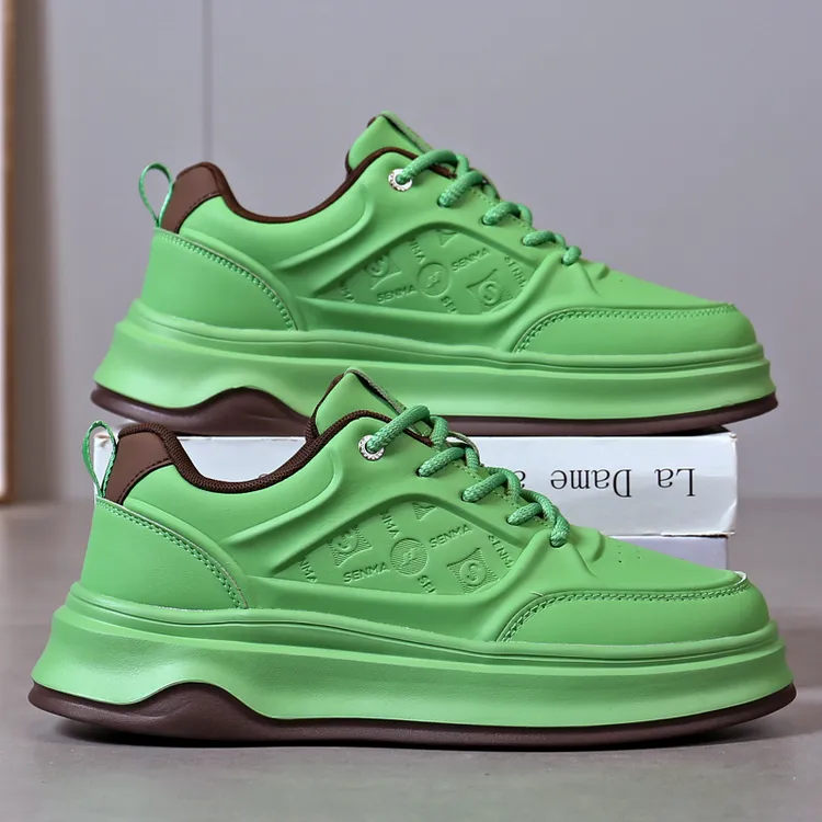 SENMA/森马男鞋厚底增高小白鞋男士板鞋秋季皮面百搭防滑鞋子2495