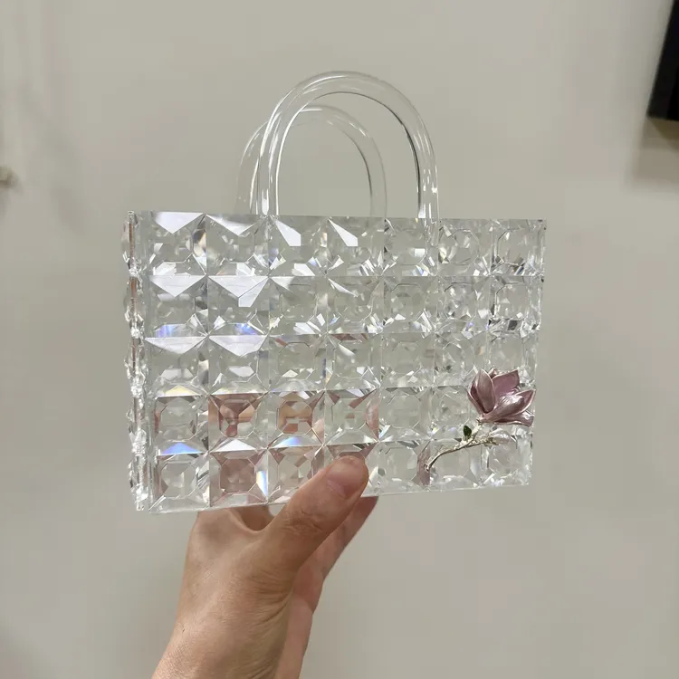 ins风 水晶手提包造型花瓶客厅餐厅装饰摆件