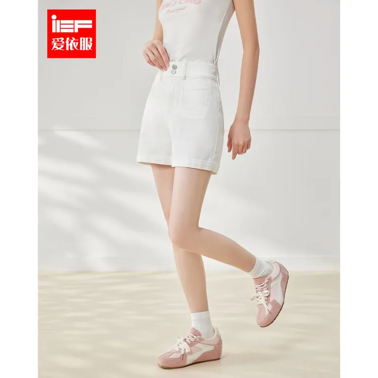 IEF/爱依服夏季穿搭2025夏季新款时尚设计感通勤百搭高腰显瘦短裤