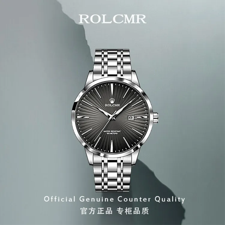 劳力瑞士官方正品男土手表全自动机械表时尚超薄夜光男表LOEGSINS