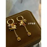 铜合金大理石耳饰 I1-723【虎虎流苏多元素耳扣耳圈】