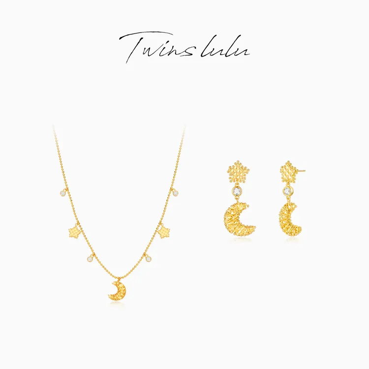 TWINS LULU【星月】 双十二小众高级感传统国风月亮形项链TSJ7803