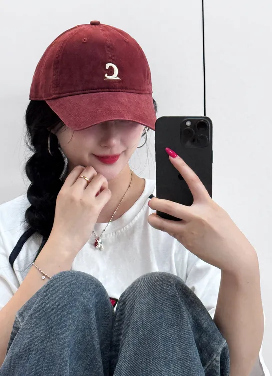 C字母大头围棒球帽显脸小加大加宽帽檐简约做旧水洗百搭软顶帽