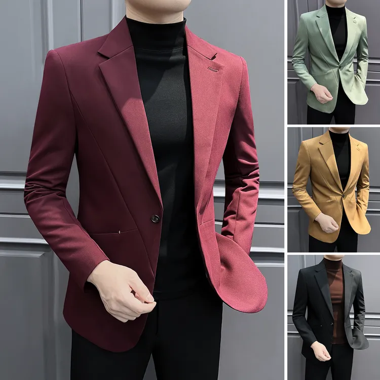 休闲西装外套男款爆款2025新款秋季男装痞帅高级感商务男士小西服