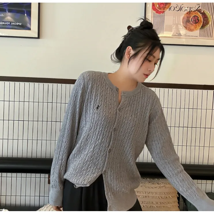 【嘉嘉】81126大码女装刺绣针织衫开衫短外套外搭长袖
