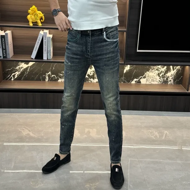 50007-秋季高品质男士时尚欧货修身小脚牛仔裤
