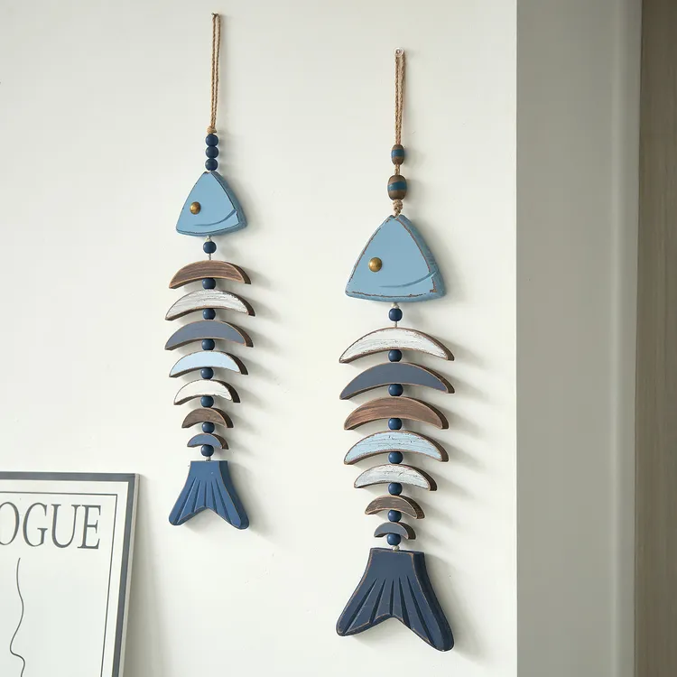 地中海风格鱼挂件墙面立鱼形壁饰样板房酒店房间走廊玄关装饰品