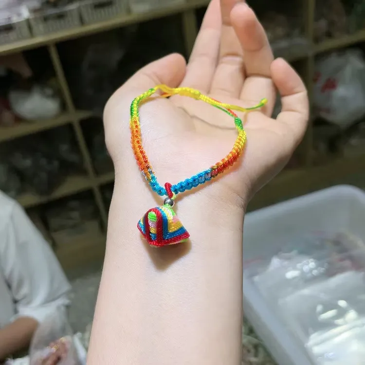 非金属锦纶手链 2025新款端午节五彩绳手绳儿童款手工编织编绳