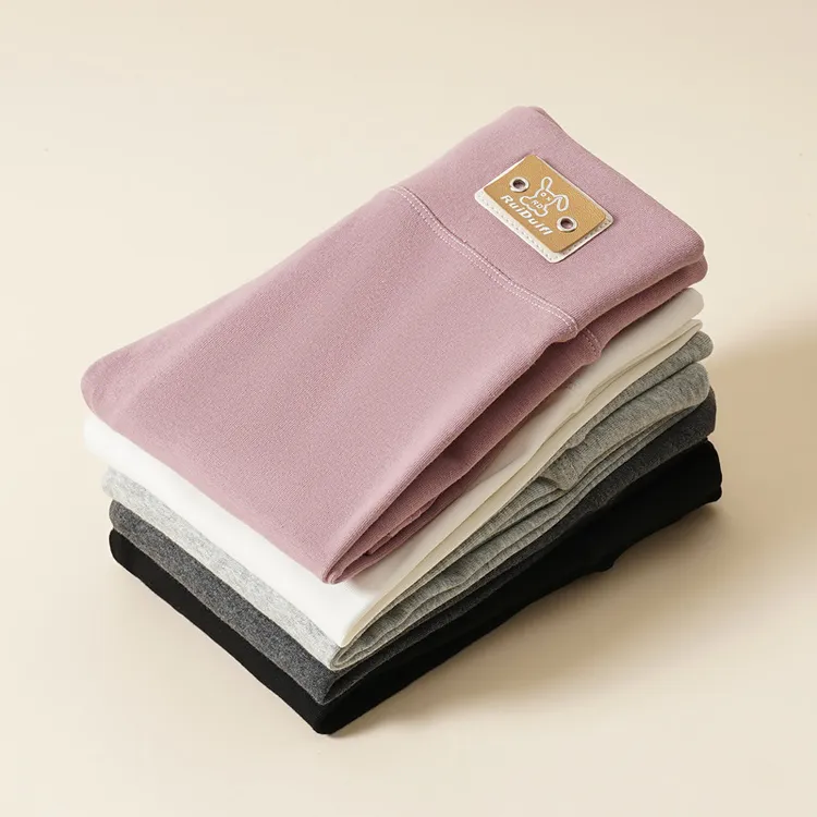 女孩春秋打底裤儿童纯棉磨毛加厚外穿多色裤子小女孩高腰洋气长裤