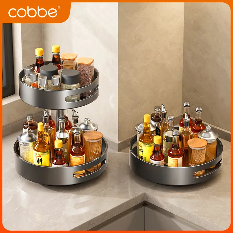 卡贝太空铝旋转调料台面多功能油盐酱醋调味料用品水槽大全多层