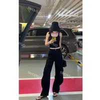 SWENTUO.小众设计款显瘦时尚百搭侧口袋工装裤.