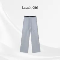 楚楚君 Laugh girl【百搭裤】秋款撞色腰头贴标休闲裤KL53871J