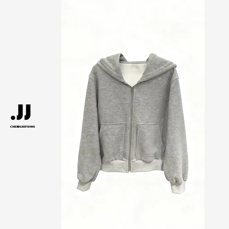 H1201【韩女兔兔】秋冬美式加绒加厚宽松休闲日常外套女