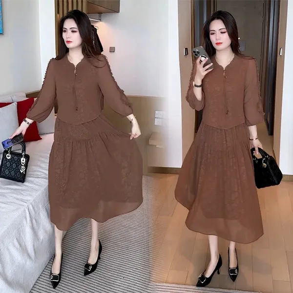 夏季新款休闲时尚穿搭气质洋气宽松减龄显瘦裙套装72