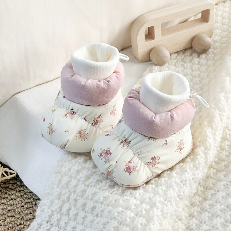 冬季0-6-12个月婴儿鞋加绒加厚宝宝鞋保暖不掉男女步前鞋软底棉鞋