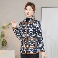 B145冬装棉服新款女装大码保暖棉袄加绒奶奶加厚中老年棉衣外套