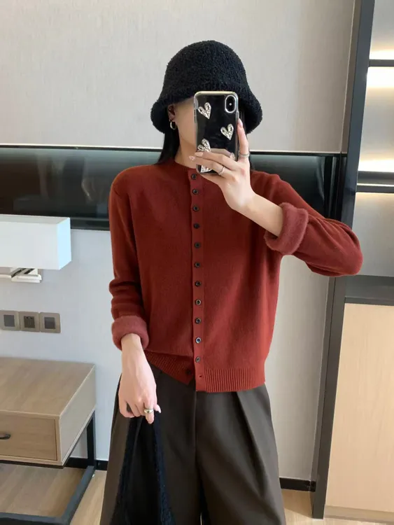 羊毛一体绒+浣熊绒可机洗 加厚立领排扣开衫针织衫秋冬可做打底衫