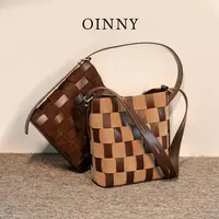 OINNY-【入秋好物】复古时尚感编织单肩水桶包68927-