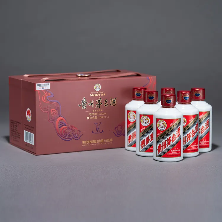 KWEICHOW MOUTAI/贵州茅台生日礼盒飞天茅台小瓶白酒53度100mL*6
