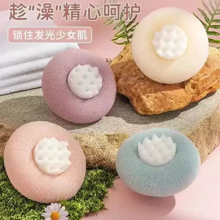 新款搓澡吸盘按摩沐浴球洗澡浴花球高档不散超柔按摩浴球两用球新