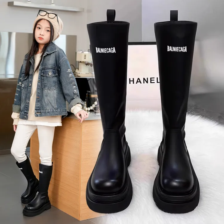 女童长靴2025新款儿童公主单靴大童女孩靴子软底加绒拉链大棉皮靴