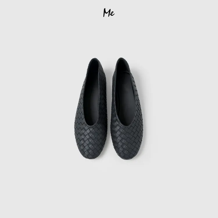 ME【真皮超软编织一脚蹬】北纬38.5°小羊皮百搭时尚鞋子MESA2766