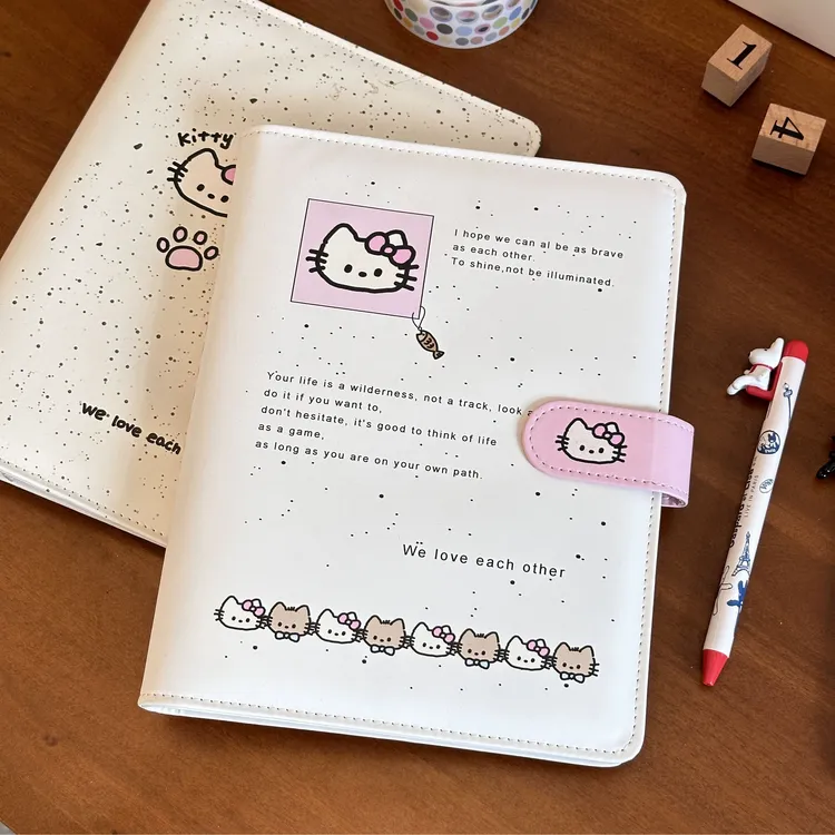 可爱小猫证件照A5四宫格皮质活页收纳相册3寸拍立得追星小卡收zk