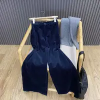 复古灯芯绒阔腿裤高腰文艺纯棉百搭宽松显瘦长裤女K24113