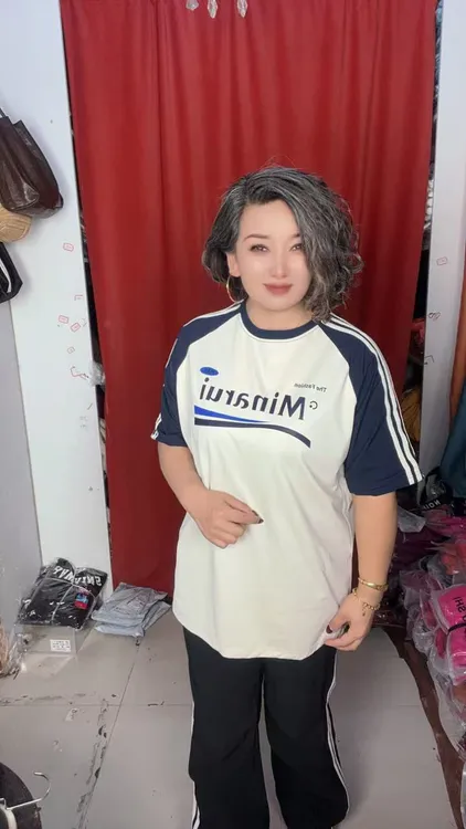 短袖宽松街头风欧美高街上衣服