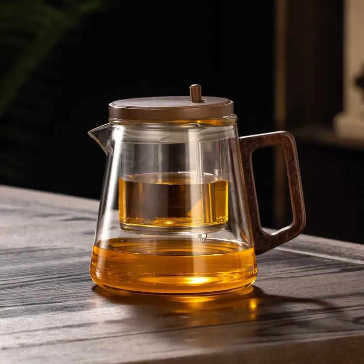 梓童新款全玻璃内胆飘逸杯泡茶壶家用高档茶具一键茶水分离泡茶杯