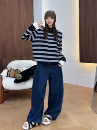 小静静一会【带盖针织开衫】2025秋季新款百搭休闲针织衫 2509C6095