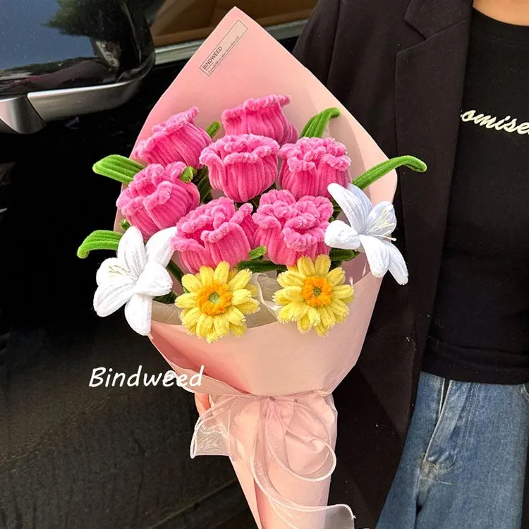 广志送美伢的花束diy手工扭扭棒玫瑰花材料包520情节人创意礼物  