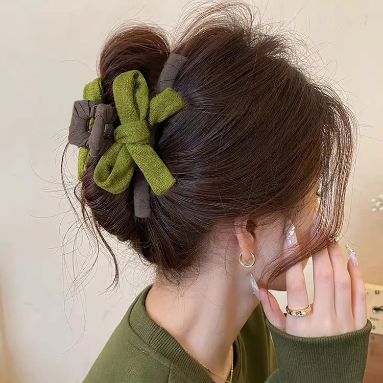 抹茶森林~头发抓夹女蝴蝶结鲨鱼夹发量大发夹2025新款盘发头饰秋