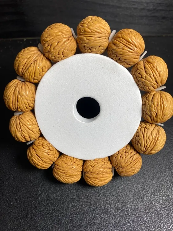 桃核手串21-24mm龙鳞凤尾脑纹矮桩野生桃核抛光打底颗颗沉水