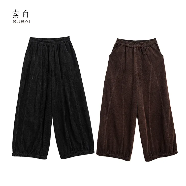 素白时尚保暖【绒暖时光】K02062灯芯绒休闲裤