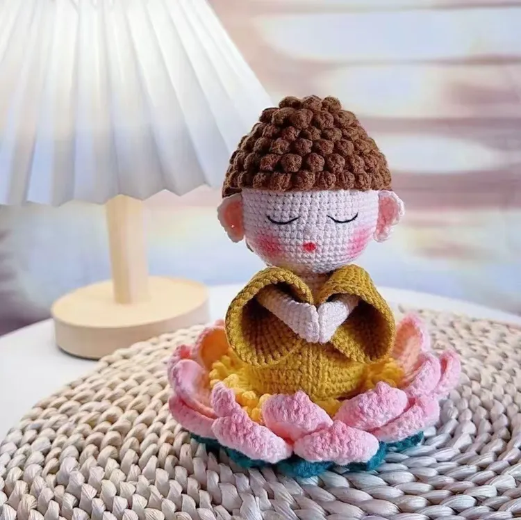 【金玉满堂】莲花佛陀车载diy毛线钩针钩织编织材料手工自制挂件