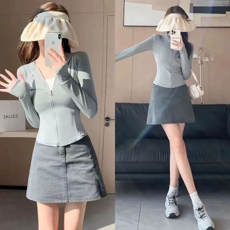 冰丝修身防晒衣女外穿透气防紫外线夏季轻薄防晒服外套