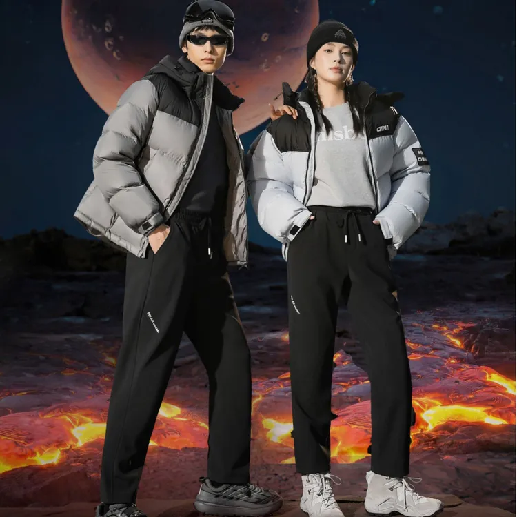 秋冬新款雪地裤男女同款防风裤显瘦加绒加厚保暖休闲裤防风防寒