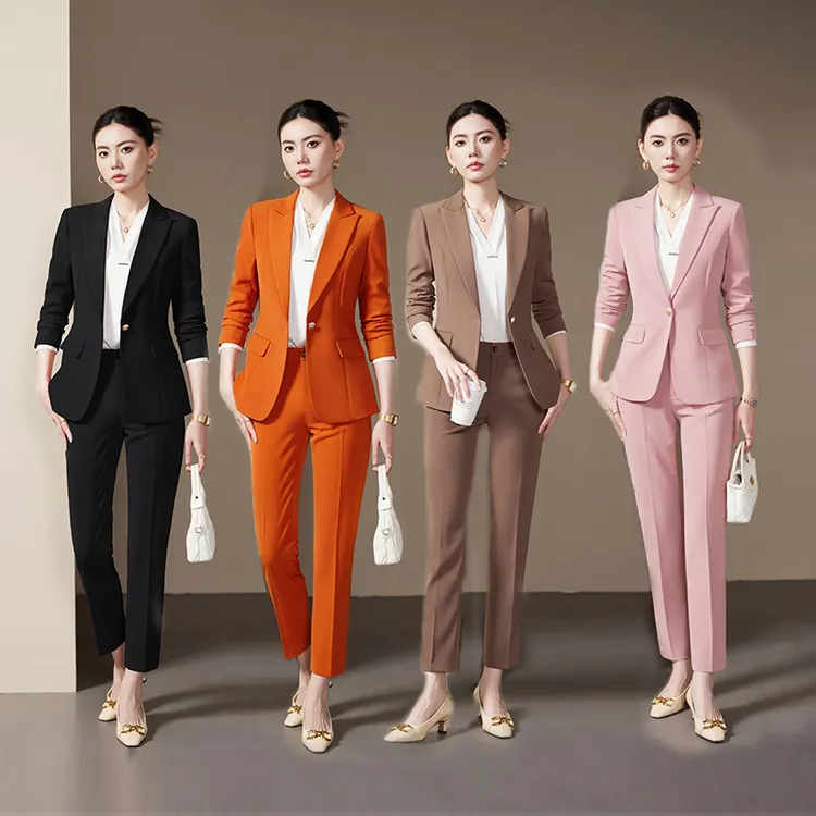 高端职业装气质女神范职场西装套装播音主持艺考场合穿搭20662